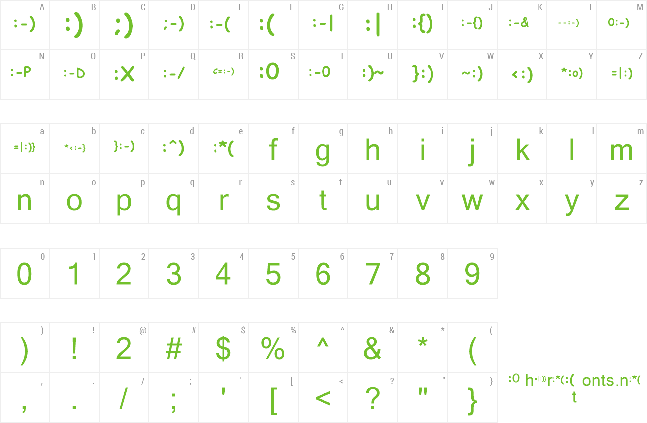 Font KR Deb's Emoticons preview